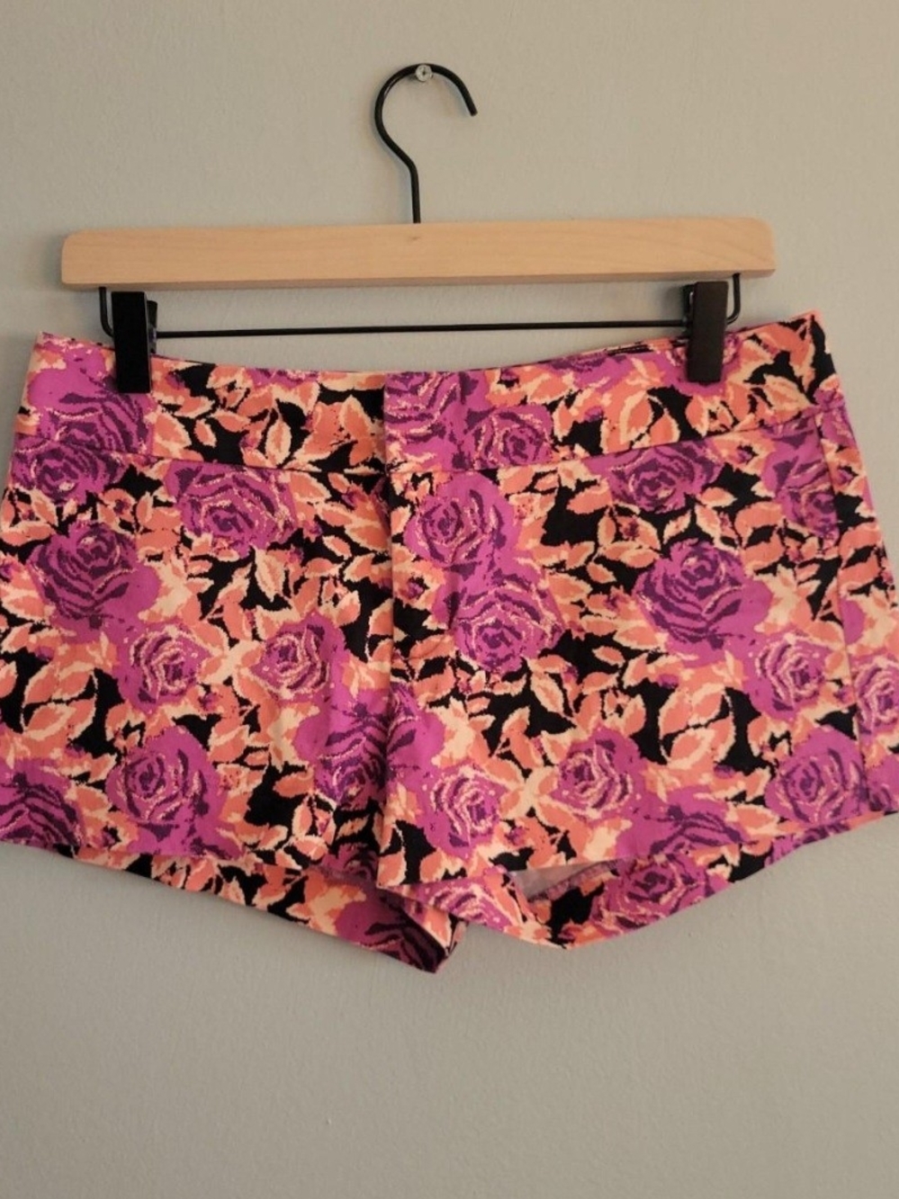 Forever 21 Pink and Orange Floral Print Shorts